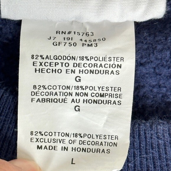 Champion Reverse Weave Navy Crewneck Sweatshirt L - Picture 4 of 6